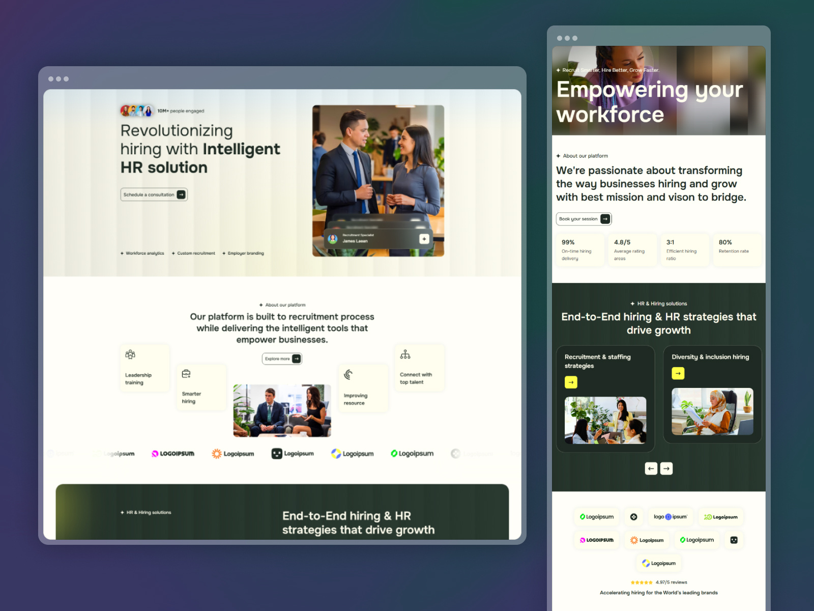 Hireon- Human Resource and Recruitment Website Webflow Template career website template ecommerce graphic design hireon hr agencies hr website design human resource website job portal template mobile friendly motion graphics recruitment agency responsive seo friendly ss ssss uiux web design web development webflow webflow template