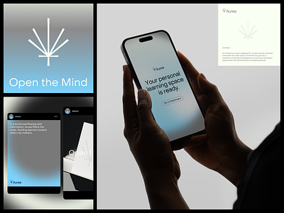 AUREA- Branding Identity for a Personal AI Learning Curator ai ai learning artificial intelligence brand brand guidelines brand identity branding courses education gradient graphic design identity learning learning platform logo logo design logotype mockup social media visual identity