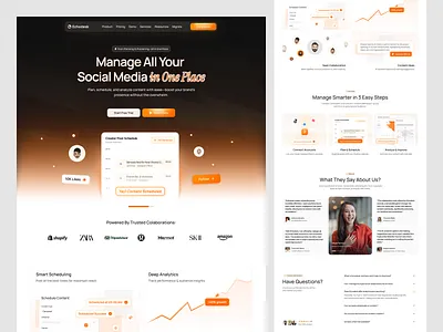 Echodesk - Social Media Management Landing Page analytics automation branding collaboration content planner creative dashboard dashboard design digital strategy growth tools interface marketing marketing saas media manager productivity scheduler social social platform startup team workflow