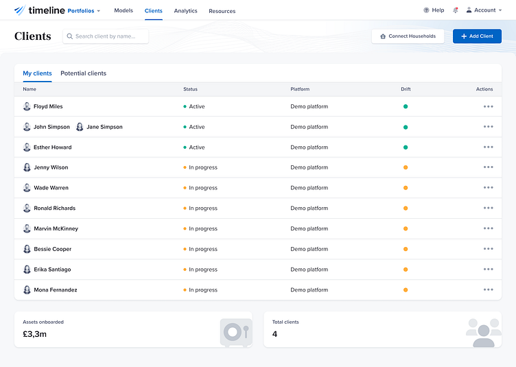 Financial model portfolios management web app by Dima Martynchuk on