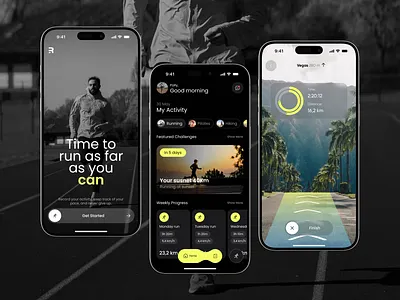 ⬆️ Running Activity & Fitness Tracker App 3d branding design graphic design illustration logo productdesign ui ux vector