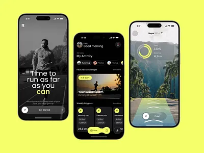 ⬆️Running & Progress Tracking App activity app branding dark mode design design fitness app graphic design health and fitness lifestyle design minimal ui mobile design modern interface motivation app productivity app. progress tracking running tracker sport app ui uiux user experience workout design
