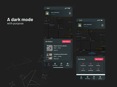 A Dark Mode with Purpose branding dark theme mobile app ui user experience ux design