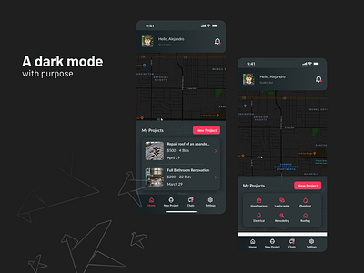 A Dark Mode with Purpose branding dark theme mobile app ui user experience ux design