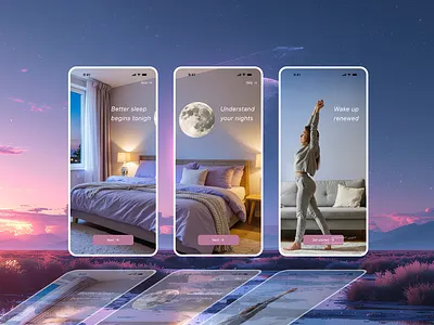 Onboarding for sleep-treaking app ai design iosapp mobile design onboarding sleepapp ui ux web design