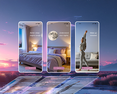 Onboarding for sleep-treaking app ai design iosapp mobile design onboarding sleepapp ui ux web design