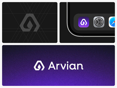 Arvian - Logo & Branding a a letter a logo brand identity branding identity letter a lettermark logo logo design logo mark mark minimal logo monogram startup logo symbol tech technology typography visual identity
