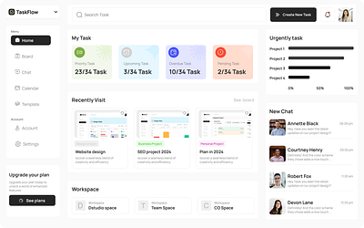 TaskFlow - Task management Dashboard (Concept) admin panel concept dashboard uxui