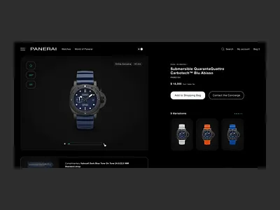 Panerai Release Concept - PDP 2023 design digital ecommerce ui ux web webdesign website