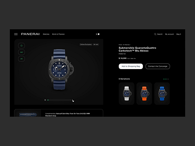 Panerai Release Concept - PDP 2023 design digital ecommerce ui ux web webdesign website