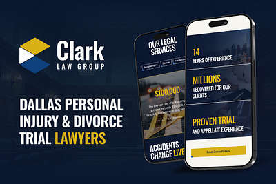 Clark Law Group: A Redesign That Converts attorney website clean ui conversion optimization divorce law high converting website law firm website lead generation legal marketing legal website local seo modern design personal injury law responsive design seo optimization ui design user experience ux design website redesign wordpress website