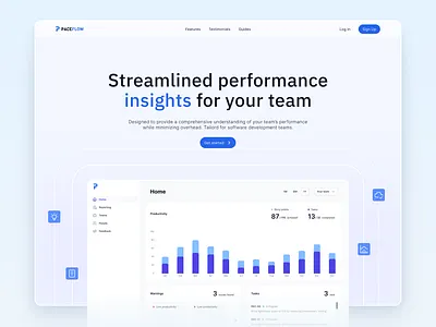 SaaS Website for Team Management chart dashboard landing page management product design saas team management ui ux uxui uxui design web design website