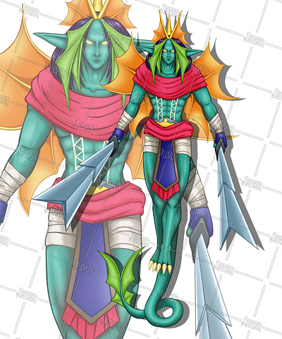 The Bakunawan Elf Warrior adobe photoshop animal anime art asian bakunawa character design comic art creature design dragon drawing elf fantasy filipino graphic design illustration original character tribal warrior