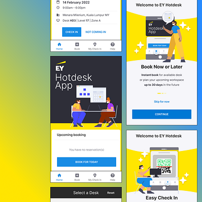 Desk reservation app UI app ui