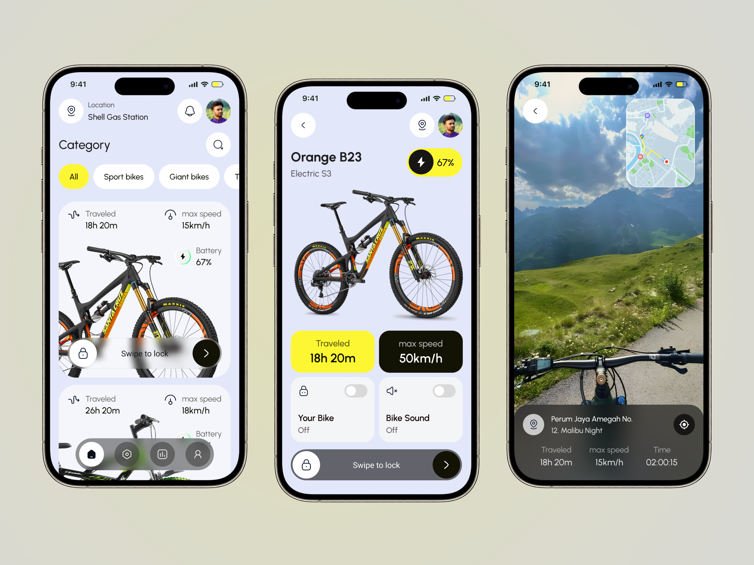 Smart Bike Tracker Mobile App app app design bike app design cycling tracker ebike fitness tracking app gps app mobile mobile app mobile app design mobile ui ride tracking app smart app design smart bike smart bike app ui ux design