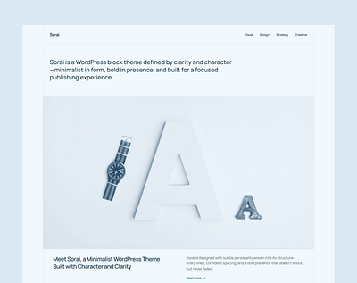 Blog Home Page—Sorai blog creative design ui web web design webdesign website wordpress