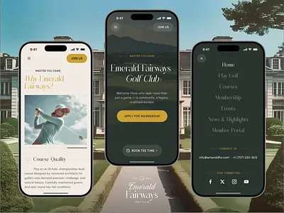 Mobile Website Design – Emerald Fairways b2c website booking website golf club logo golf landing page hospitality website landing page luxury brand luxury logo design luxury real estate luxury website mobile app design mobile first design mobile responsive mobile responsive website mobile ui design mobile web design mobile website modern website responsive landing page