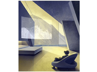 Going into Nature | Futuristic Editorial Illustration ai architecture article bussiness editorial future futuristic illustration interior magazine man nature science screen sky fi tech techhnology vr