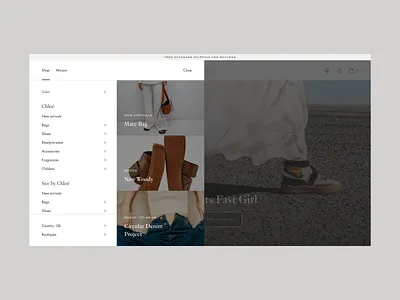Chloé Menu Redesign 2023 design digital ecommerce fashion ui ux web webdesign website