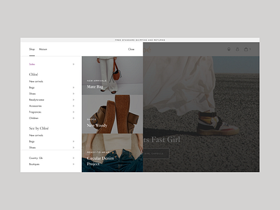 Chloé Menu Redesign 2023 design digital ecommerce fashion ui ux web webdesign website