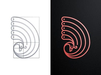 Peacock artwork bird branding creative design geometric golden ratio graphic design line art logo logos monoline peacock product