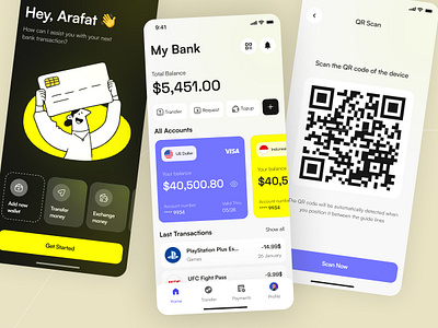 Digital Banking Mobile App Ui Design bank banking banking app figma design finance finance app fintech fintech app interface mobile mobile app design payment payment app popular send money trending ui ux wallet wallet app