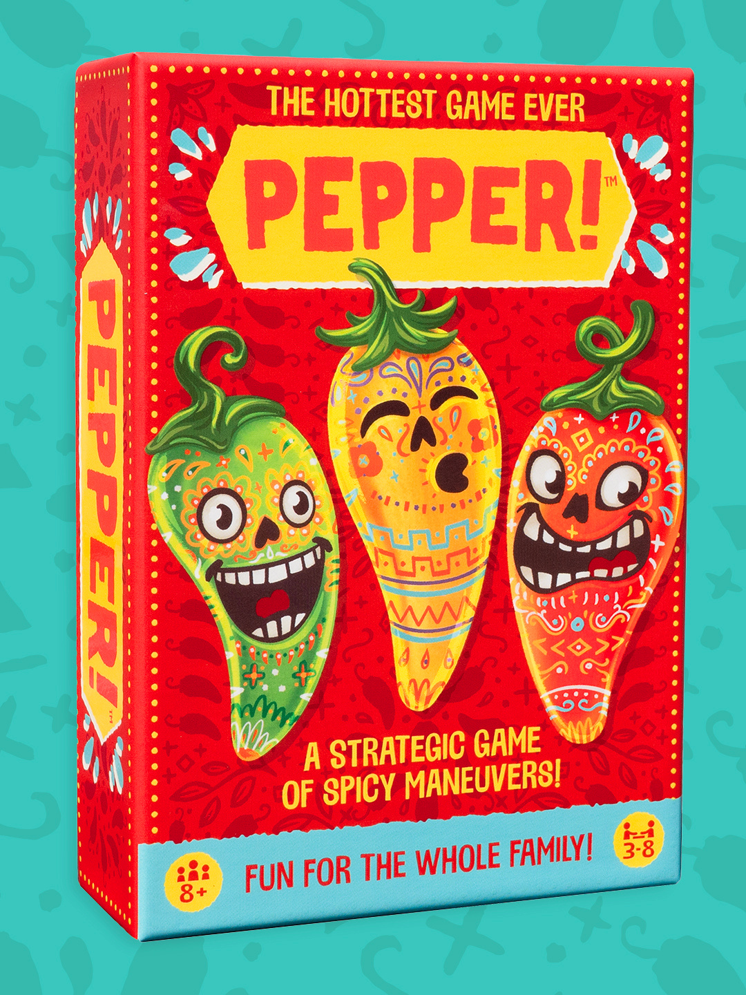 Pepper! board card cards character chilli day of the dead design dia día de los muertos game games gaming illustration mexican packaging pepper spicy table tabletop top
