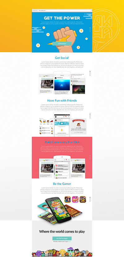migme landing page branding ui
