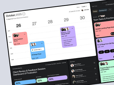 Project Management Dashboard UI Design dashboard figma graphic design ui ux uxui website design