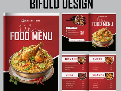 Food Menu Design / Bi fold brochure design 3d advertising animation banner bloger branding brochure business design event fastfood food food flyer graphic design illustration logo motion graphics pizza restaurant social media