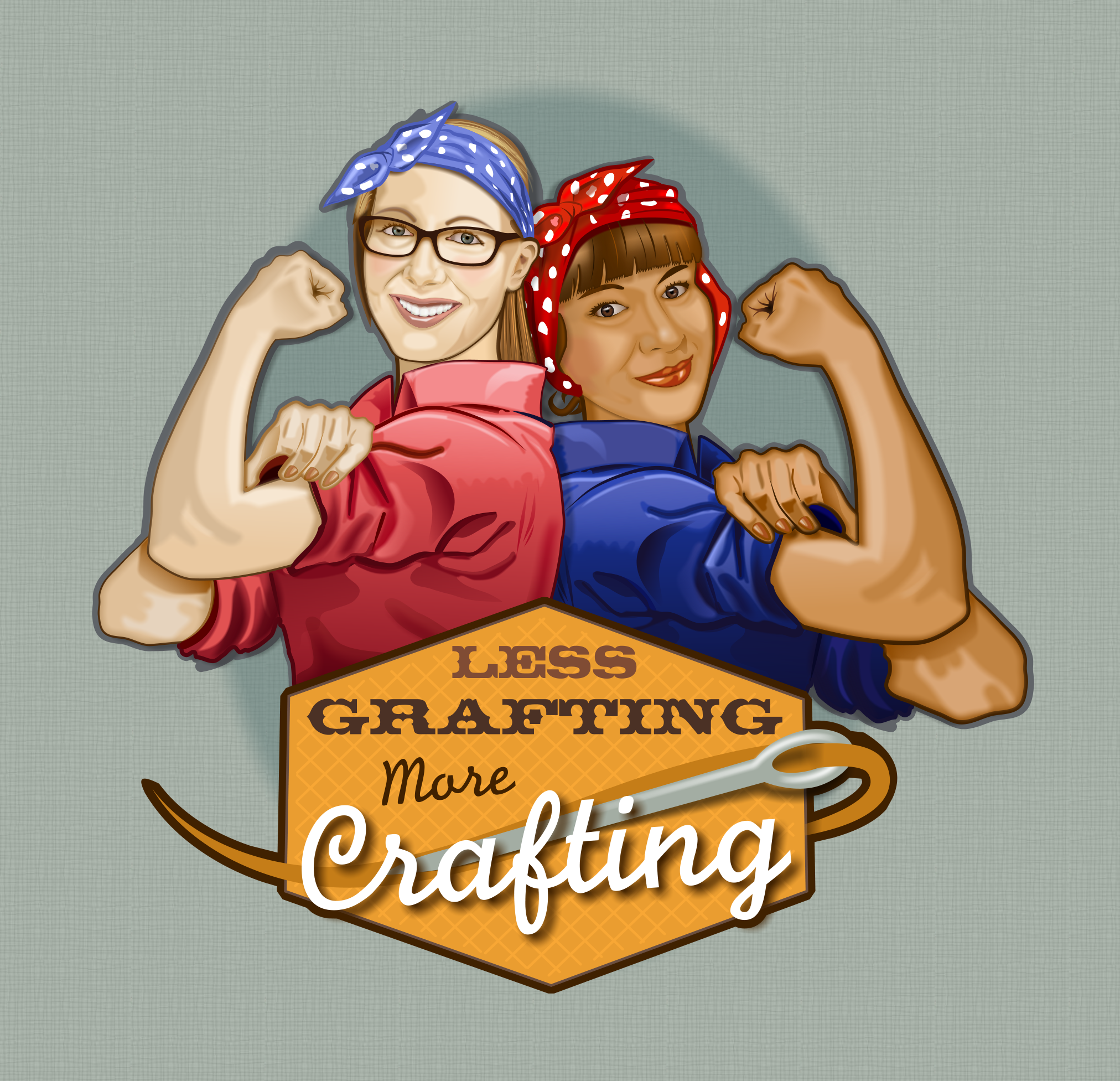 Less Grafting More Crafting! branding graphic design illustration logo print design