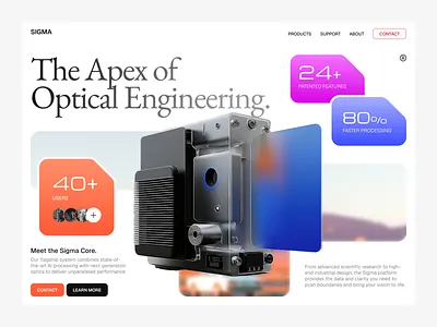 Sigma - Website design ai technology clean layout clean ui design concept digital product futuristic design hero section high tech interface design landing page landing page concept minimal design modern web design product design tech landing page ui ui concept ui ux web design web interface