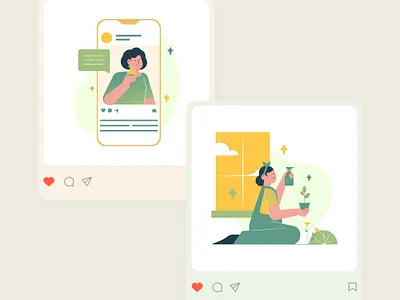 Social Influencer Illustration Pack 2d illustration brand illustration branding editorial illustration flat illustration graphic design graphic illustration hero illustrations illustration illustration for web influencer marketing social influencer storytelling ui animation web illustration