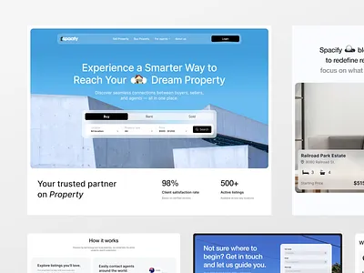 Designing Spacify — A Smarter Way to Reach Your Dream Property conversion conversiondesign design landingpage landingpageui minimalis productdesign propertywebsitedesign proptech realestateplatform ui ux uxdesign web webdesign