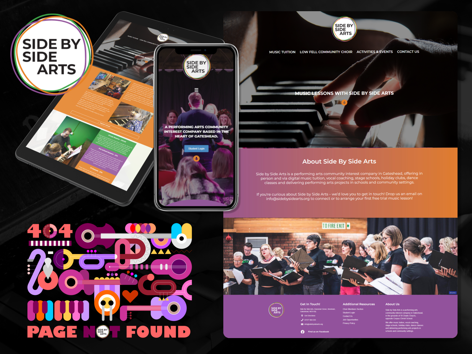 Side by Side Arts ui web design