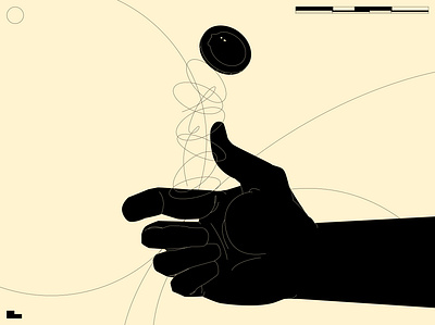 Flipping emotions abstract branding coin flip composition design dual meaning editorial editorial illustration emotions flip hand hand illustration illustration laconic lines metaphor metaphoric illustration minimal poster