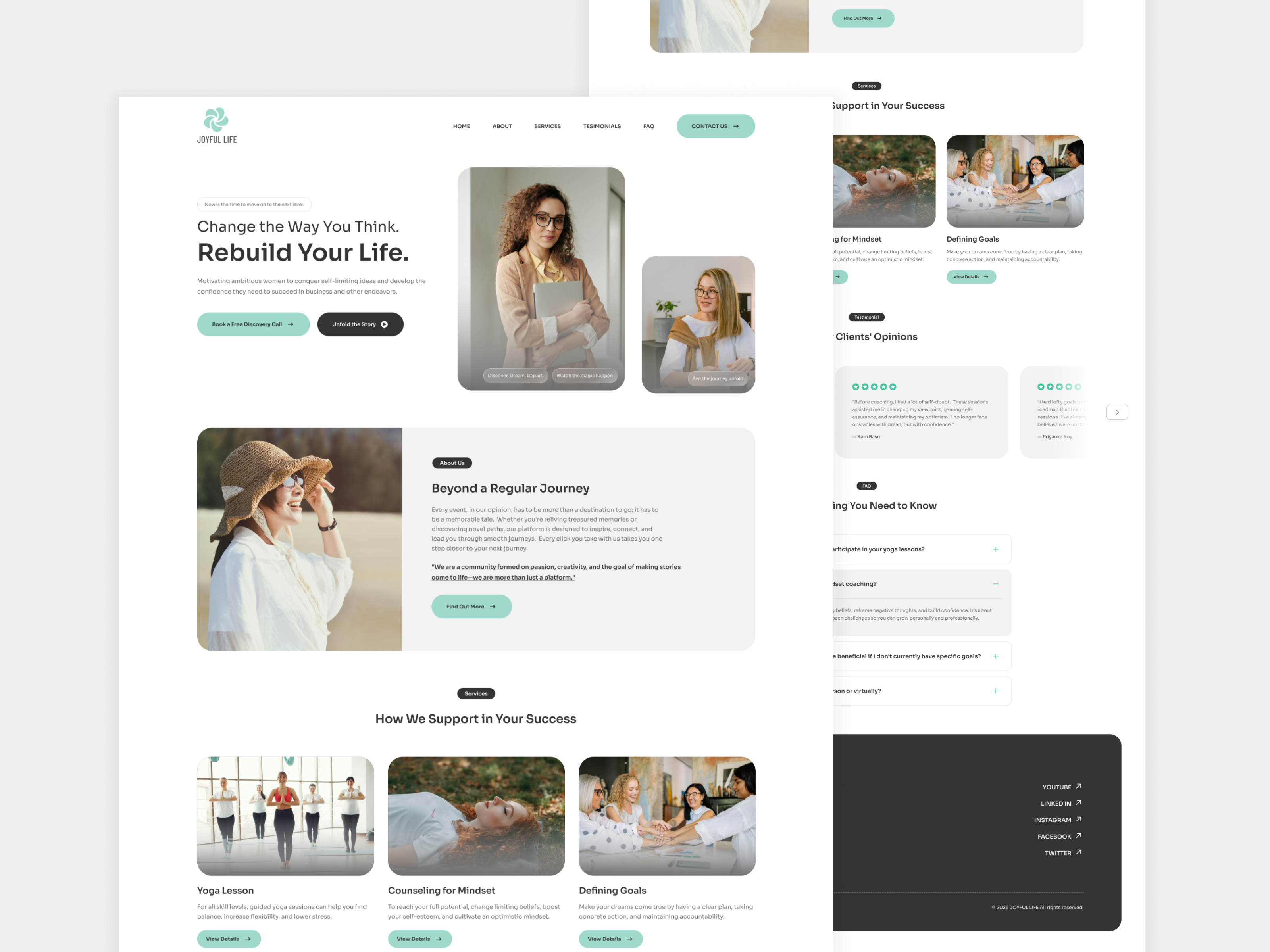 Joyful Life – Minimal Landing Page Design cleanui figma landingpage lifecoachingwebsite mindsetcoaching minimaldesign uidesign uxdesign webdesign