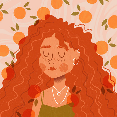 Citrus Dreams character colourful digital drawing illustration illustrator oranges people procreate woman