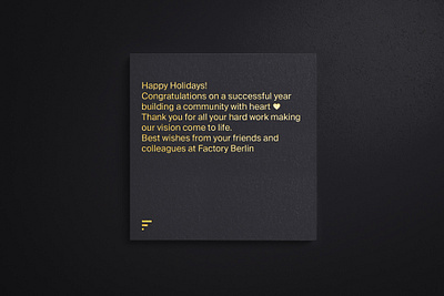 Christmas card design for Factory Berlin branding graphic design logo