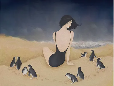 Penguin Parade, illustration by Wai conceptual illustration editorial illustration illustration illustrationart illustrationartist illustrationzone illustrator penguins travel wai