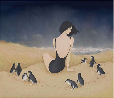 Penguin Parade, illustration by Wai conceptual illustration editorial illustration illustration illustrationart illustrationartist illustrationzone illustrator penguins travel wai
