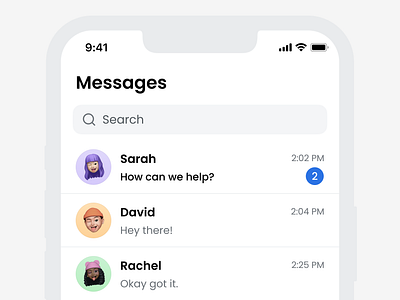 Messages UI app chat conversation inbox ios messages mobile product design ui ui design