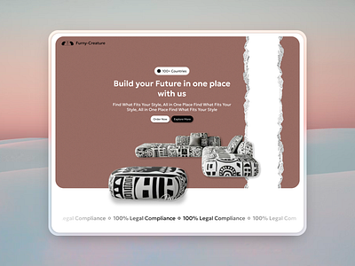 FurnyCreature Landing page graphic design landing ui