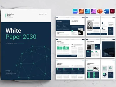 Business White Paper Template affinity publisher annual report design business document business plan business report business white paper canva template clean layout company profile corporate brochure corporate design editable template indesign template microsoft word template modern brochure presentation layout print ready professional design proposal template white paper template