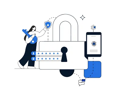 Login & Cybersecurity Illustration | 2-Step Verification Concept 2 step verification authentication cybersecurity digital security identity infosec login illustration network security online security password protection safe login secure login tech illustration uiux illustration user authentication