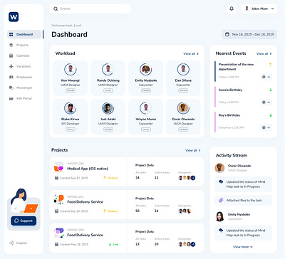 CRM UI/UX Design | Workplace™ CRM branding careers portal crm design hr illustration logo office product design saas software tech company ui uiux web app workplace