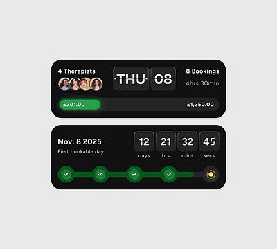 Experimenting on widgets and components for a booking system banner component design glass effect ios liquid glass mobile banner mobile design mobile widget notification banner widgets