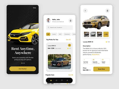 Car Rental App Concept car car rental mobile app product design ui ux