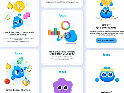 Focus - Newsletter animations animation app branding design emailing graphic design illustration marketing newsletter vector