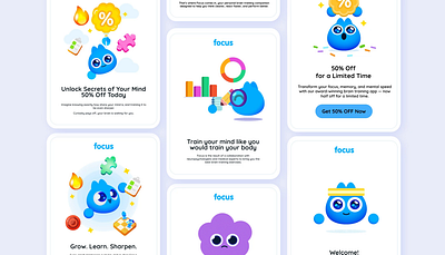Focus - Newsletter animations animation app branding design emailing graphic design illustration marketing newsletter vector
